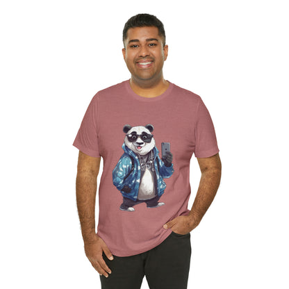 "Trendy Panda Selfie" Unisex Jersey Short Sleeve Tee