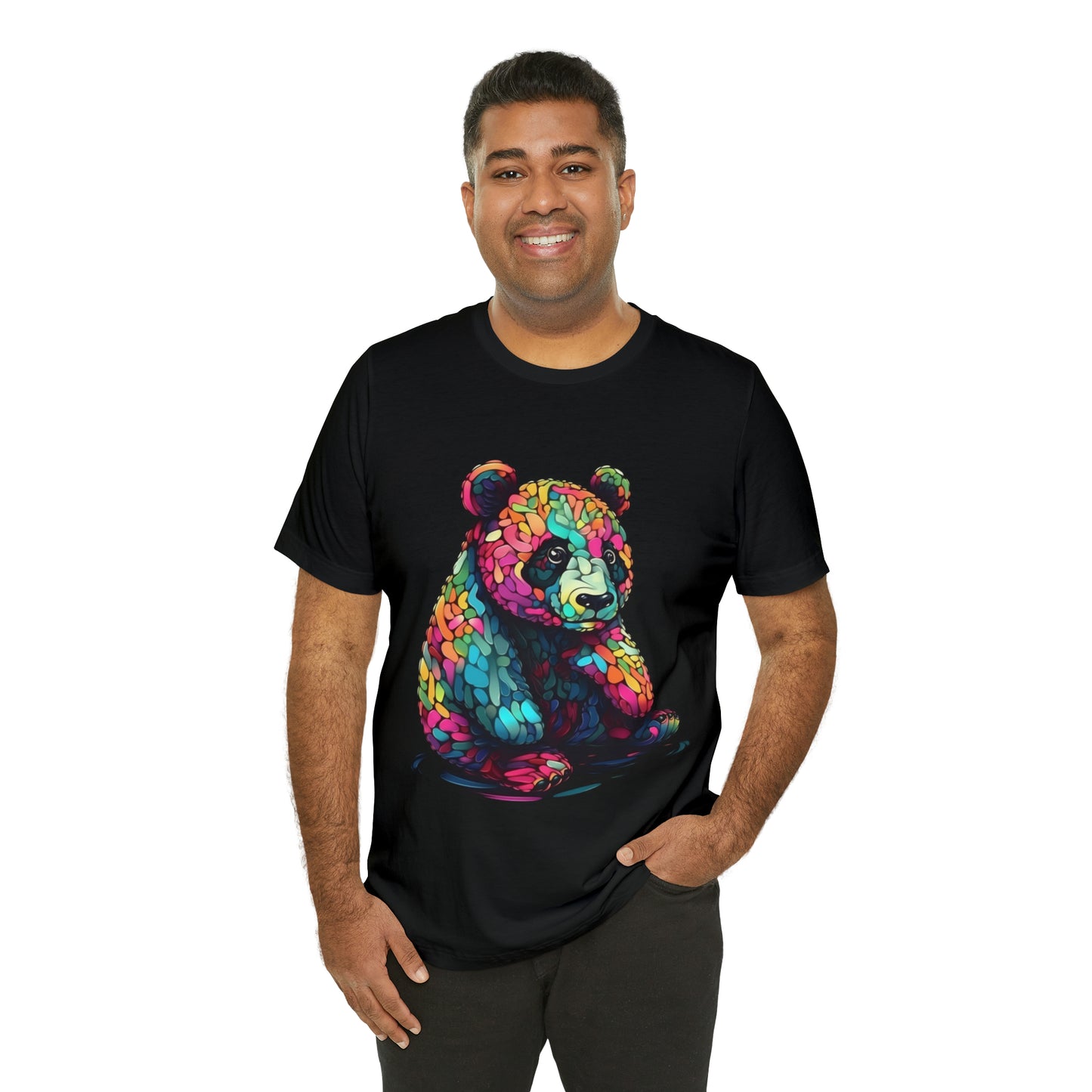 Geometric Colorful Panda Tee - Unisex Jersey Short Sleeve