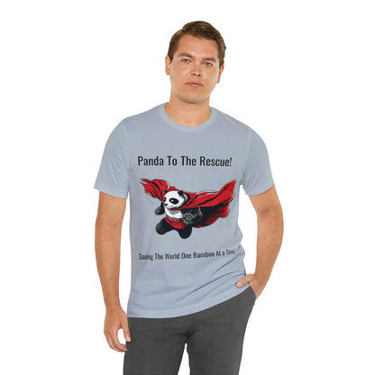 "Superhero Flying Panda" Unisex Jersey Short Sleeve Tee