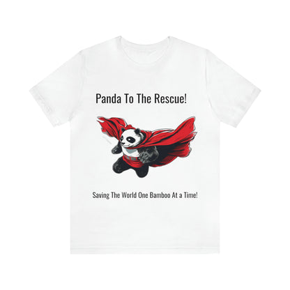 "Superhero Flying Panda" Unisex Jersey Short Sleeve Tee