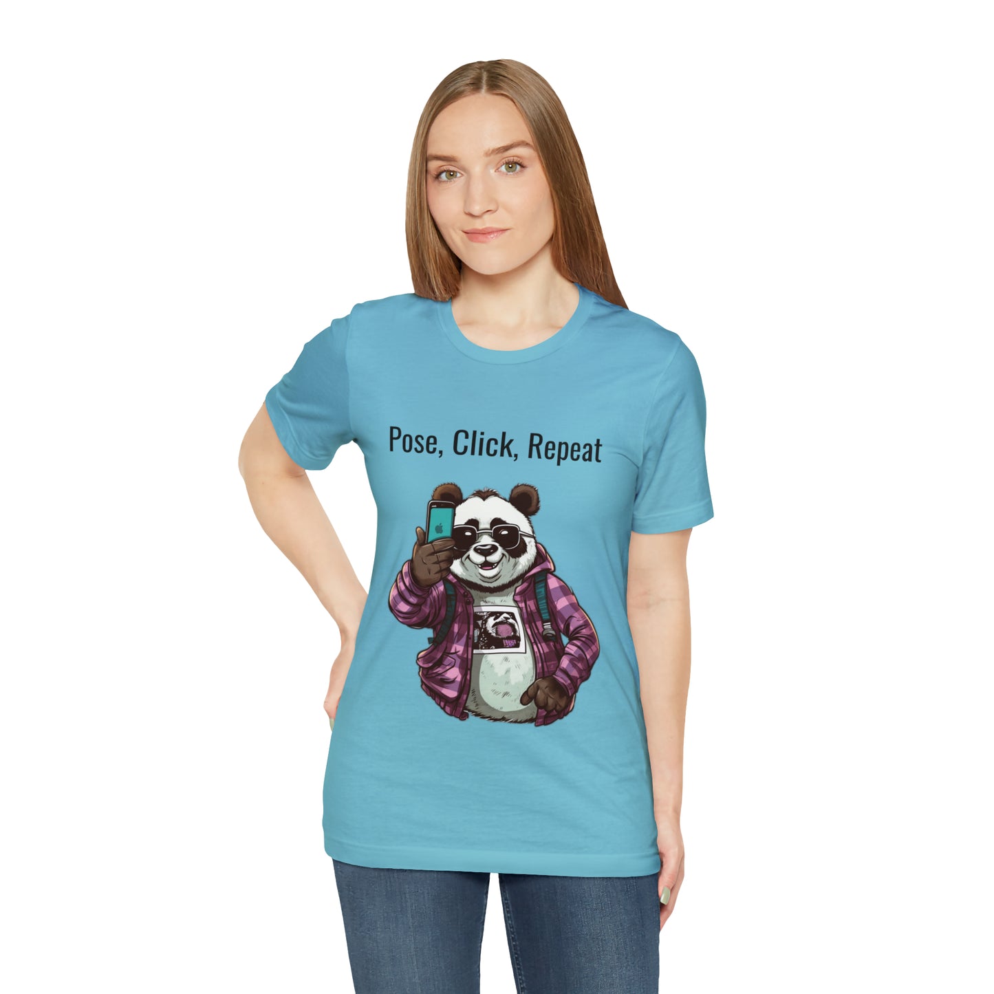 "Cool Panda Selfie" Unisex Jersey Short Sleeve Tee