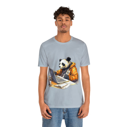 "Tech-Savvy Panda" Unisex Jersey Short Sleeve Tee