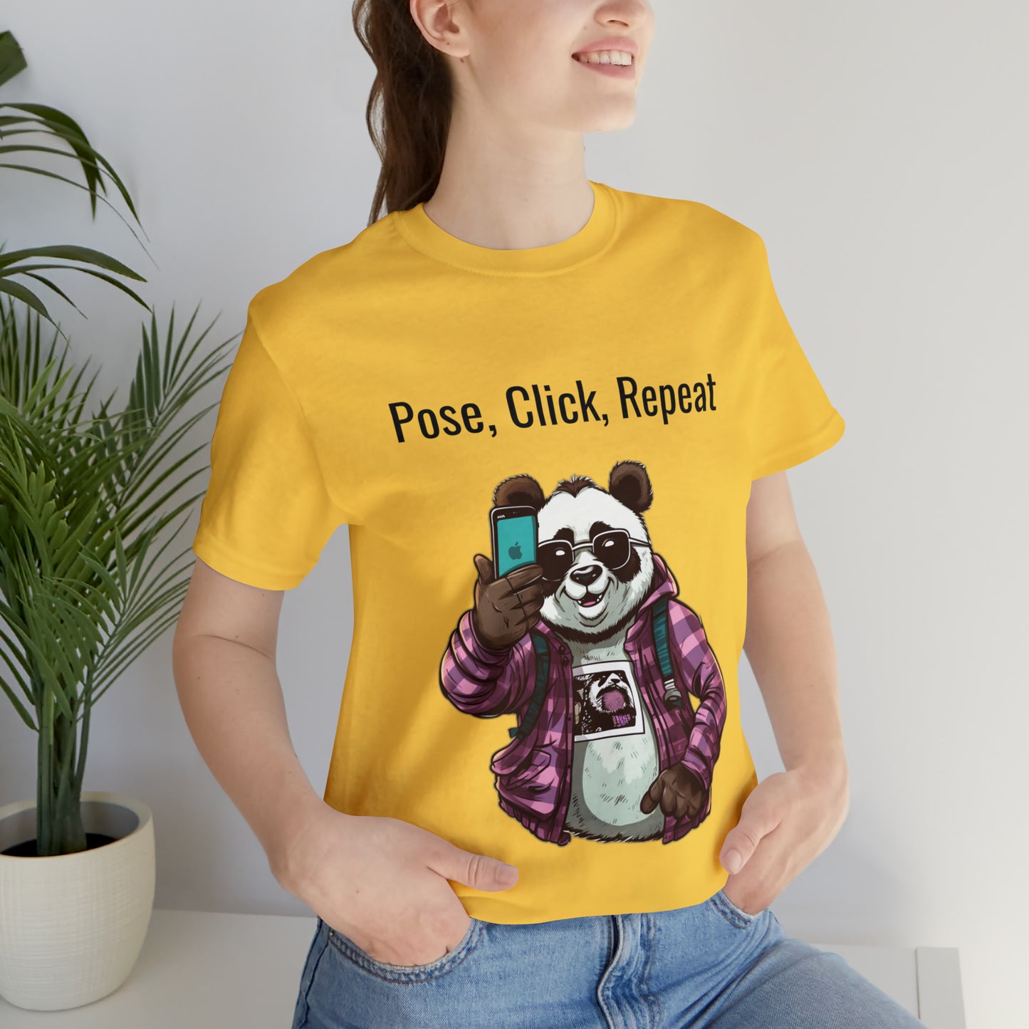 "Cool Panda Selfie" Unisex Jersey Short Sleeve Tee