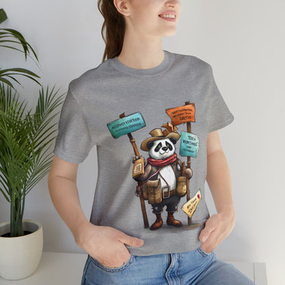 "Wanderlust Panda" Unisex Jersey Short Sleeve Tee