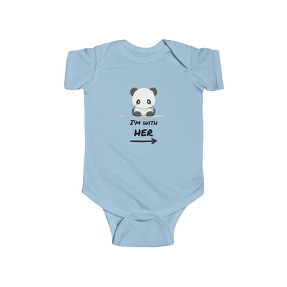 "I'm with Her" Panda Fine Infant Bodysuit