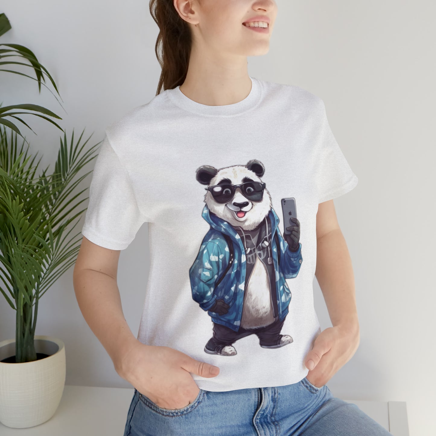 "Trendy Panda Selfie" Unisex Jersey Short Sleeve Tee