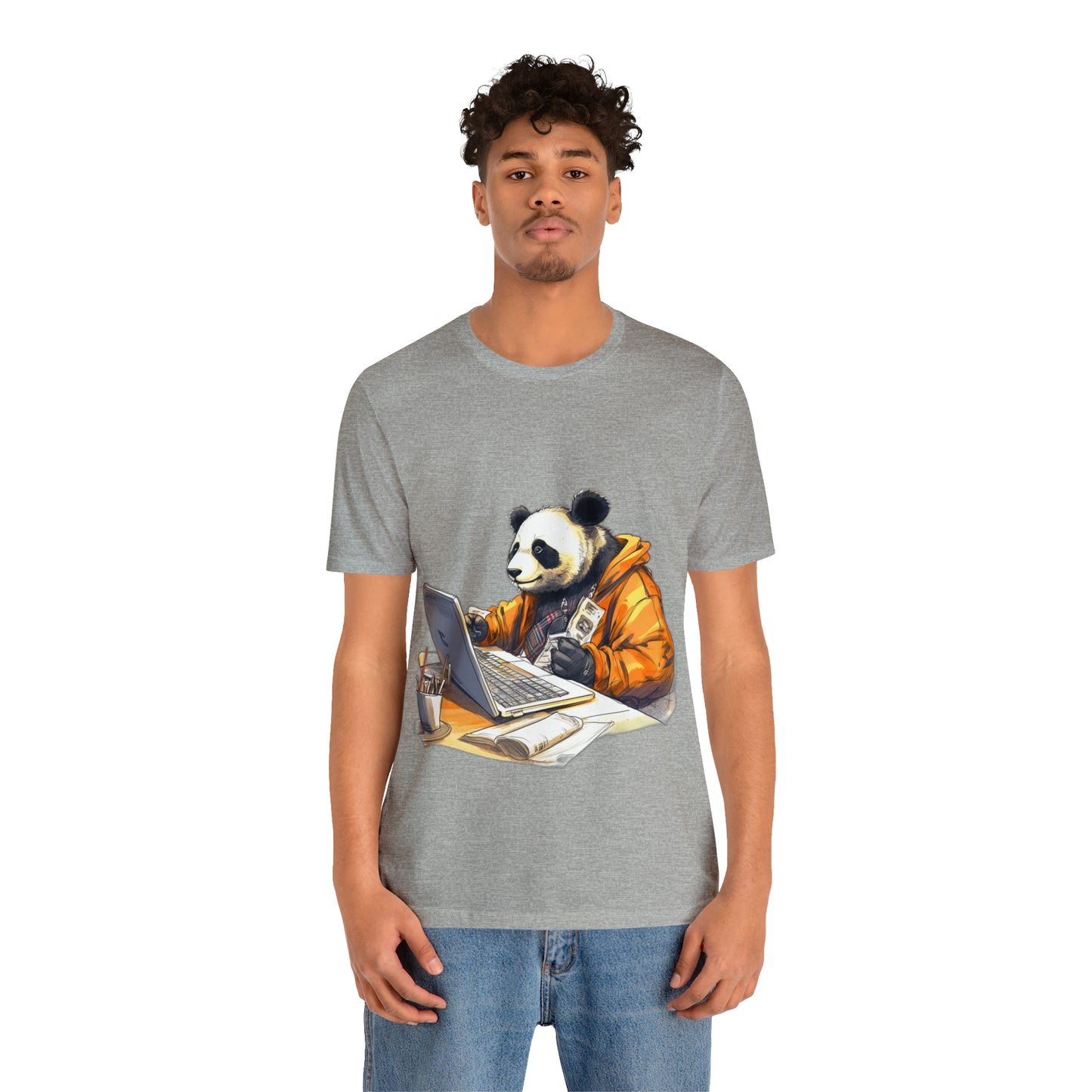 "Tech-Savvy Panda" Unisex Jersey Short Sleeve Tee