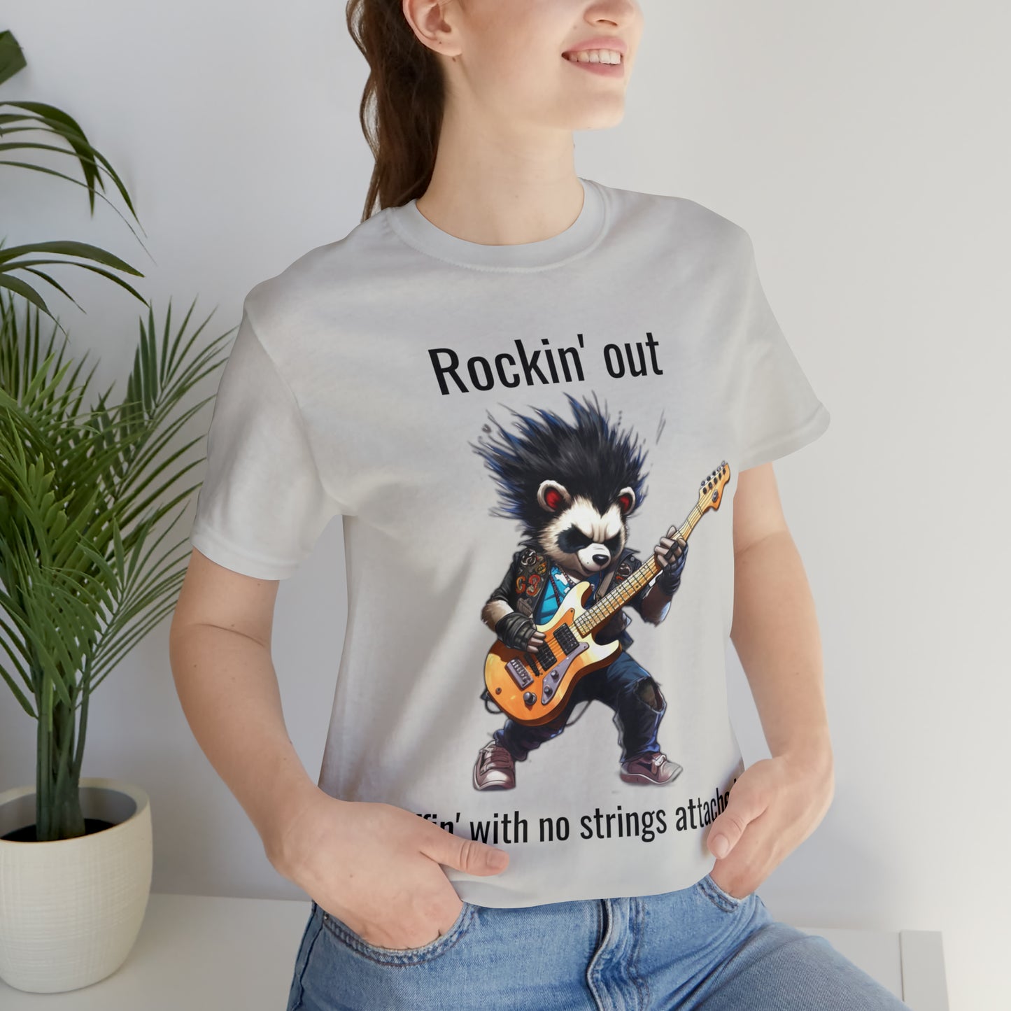 "Rockin' Panda" Unisex Jersey Short Sleeve Tee