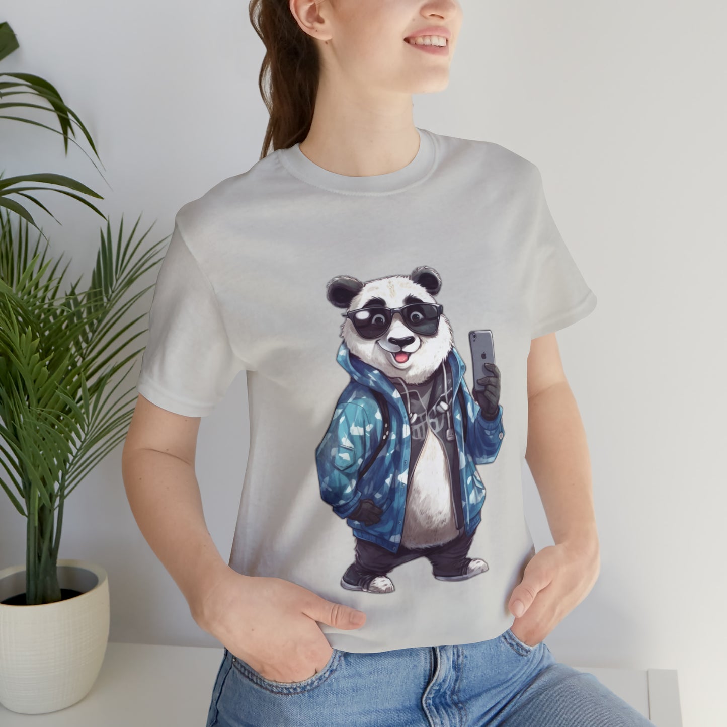 "Trendy Panda Selfie" Unisex Jersey Short Sleeve Tee