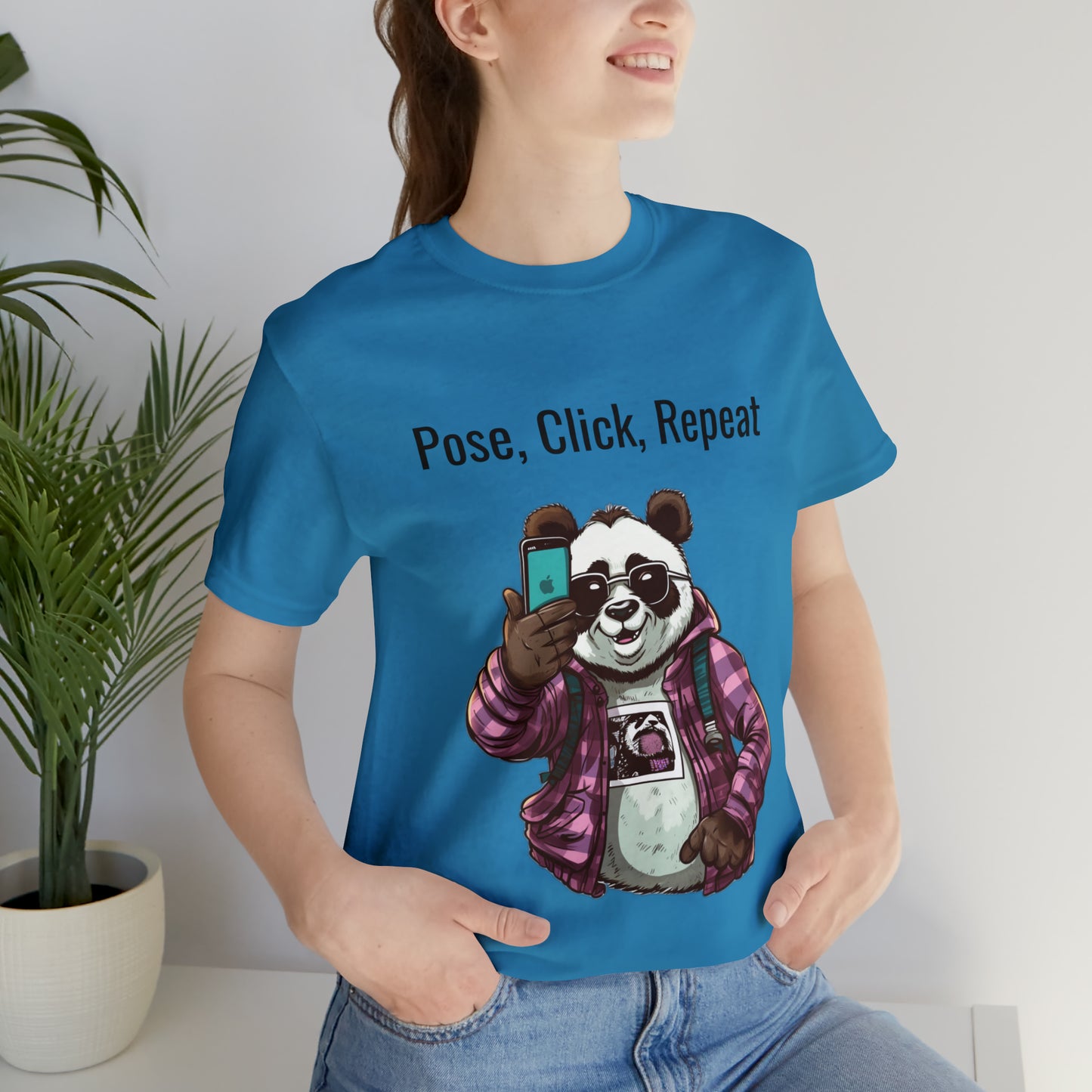 "Cool Panda Selfie" Unisex Jersey Short Sleeve Tee