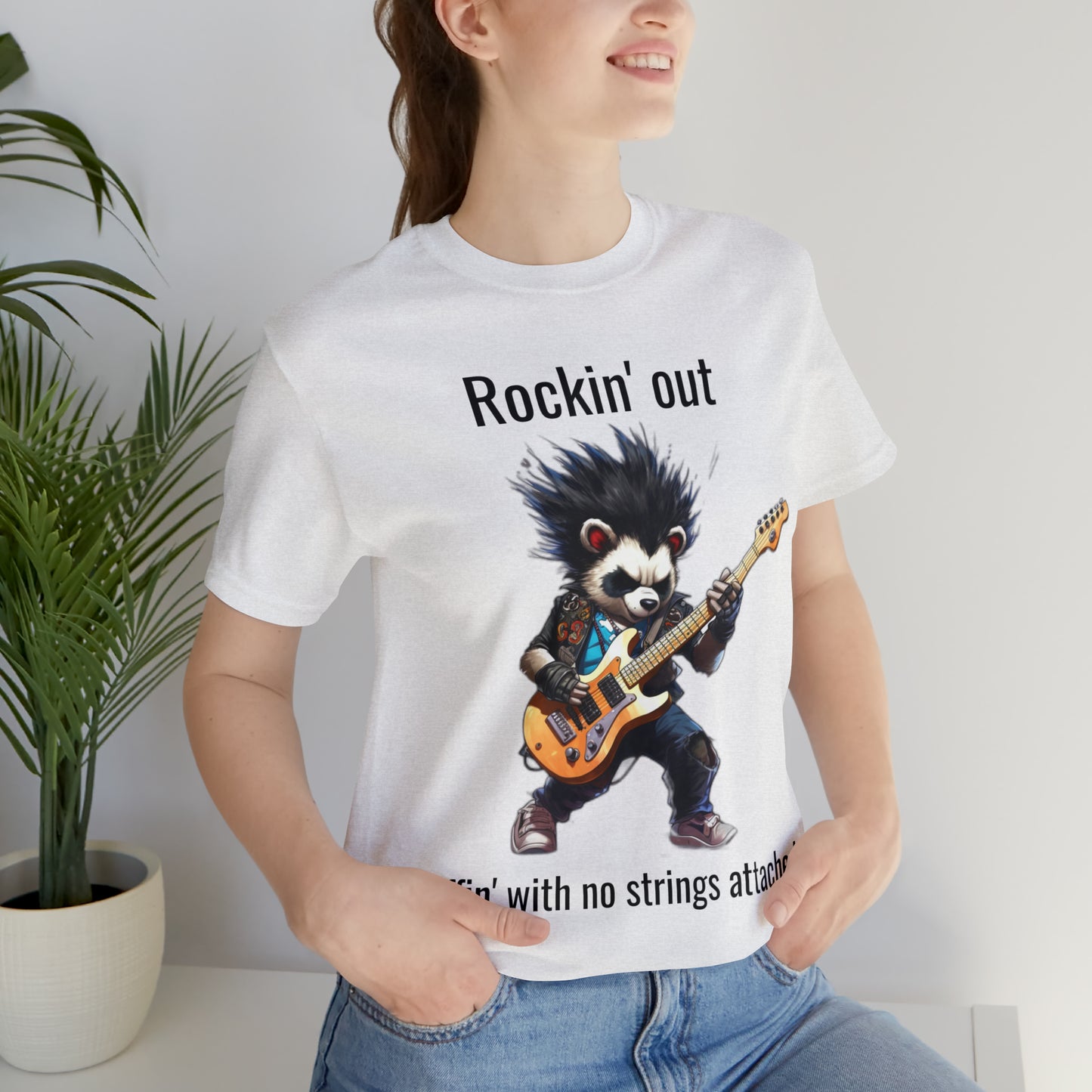 "Rockin' Panda" Unisex Jersey Short Sleeve Tee