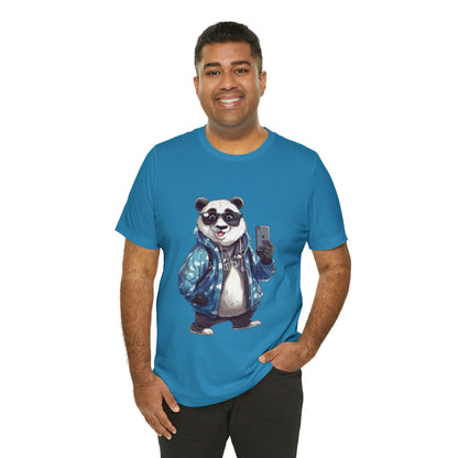 "Trendy Panda Selfie" Unisex Jersey Short Sleeve Tee