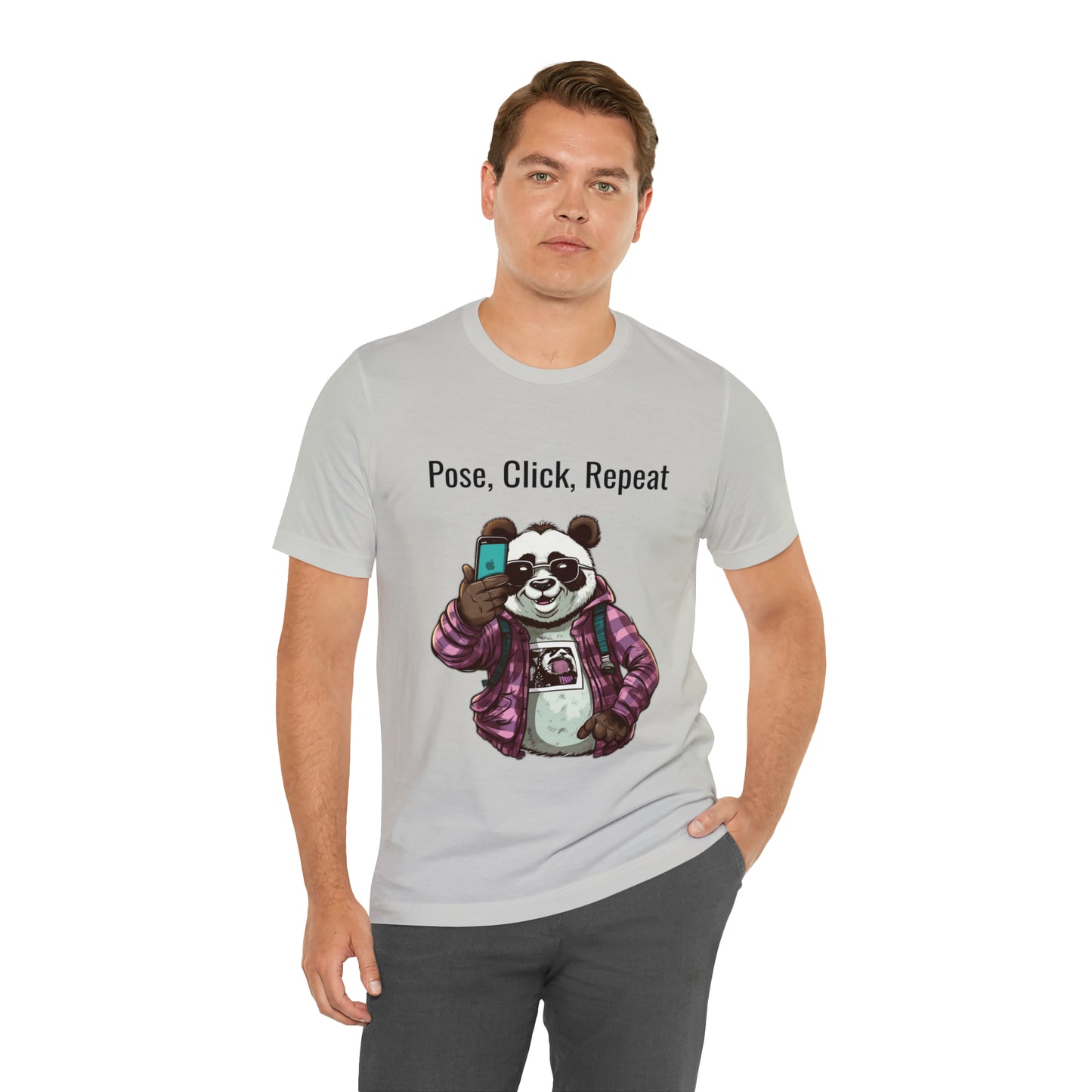 "Cool Panda Selfie" Unisex Jersey Short Sleeve Tee