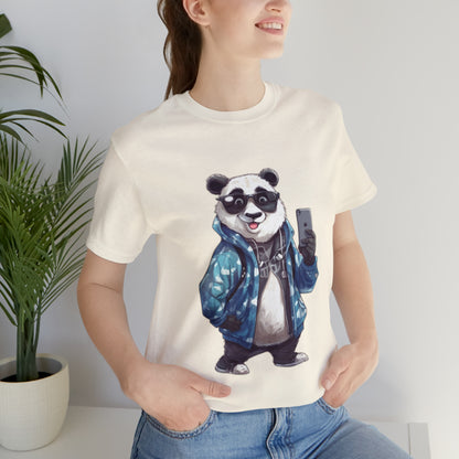 "Trendy Panda Selfie" Unisex Jersey Short Sleeve Tee