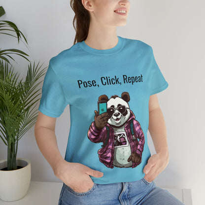 "Cool Panda Selfie" Unisex Jersey Short Sleeve Tee