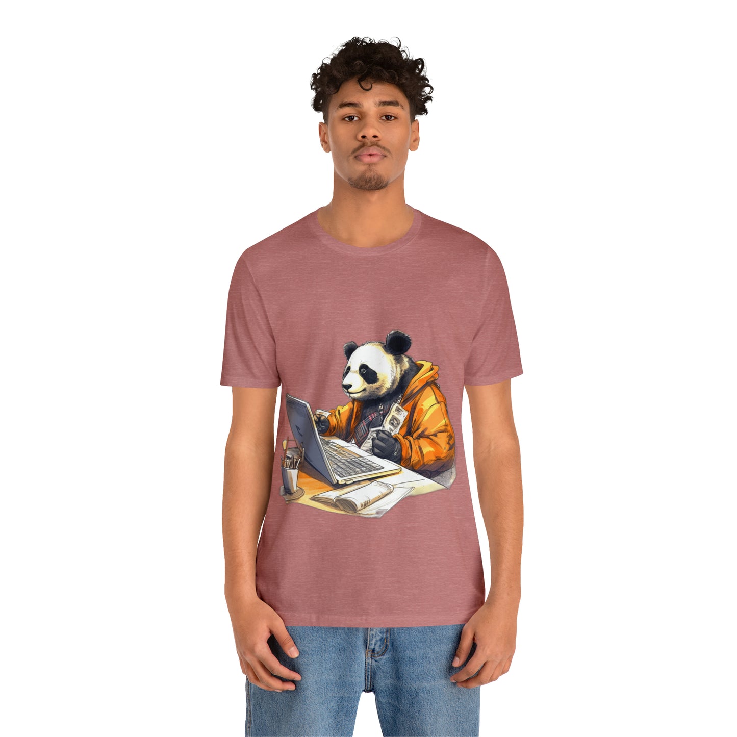 "Tech-Savvy Panda" Unisex Jersey Short Sleeve Tee