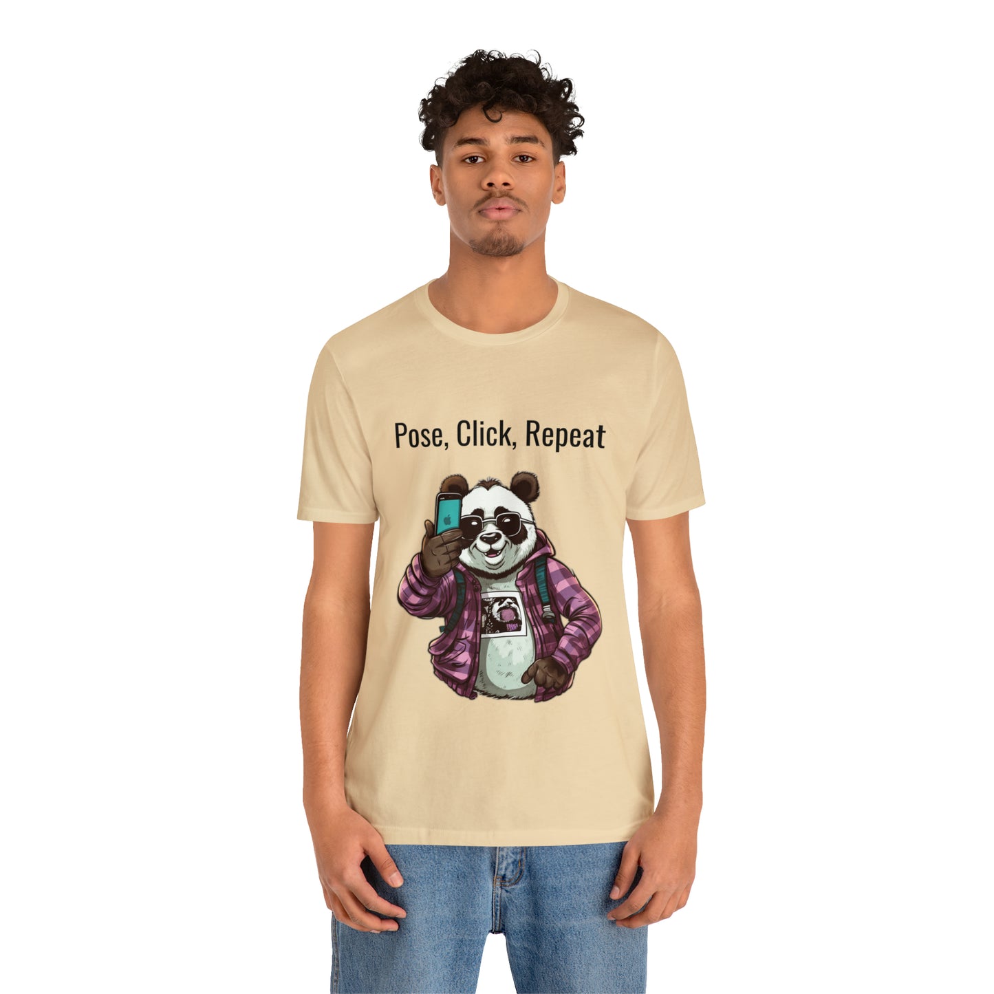 "Cool Panda Selfie" Unisex Jersey Short Sleeve Tee