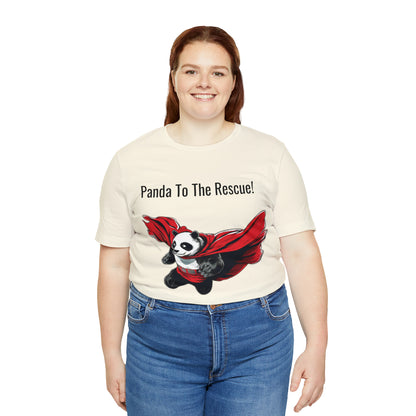 "Superhero Flying Panda" Unisex Jersey Short Sleeve Tee