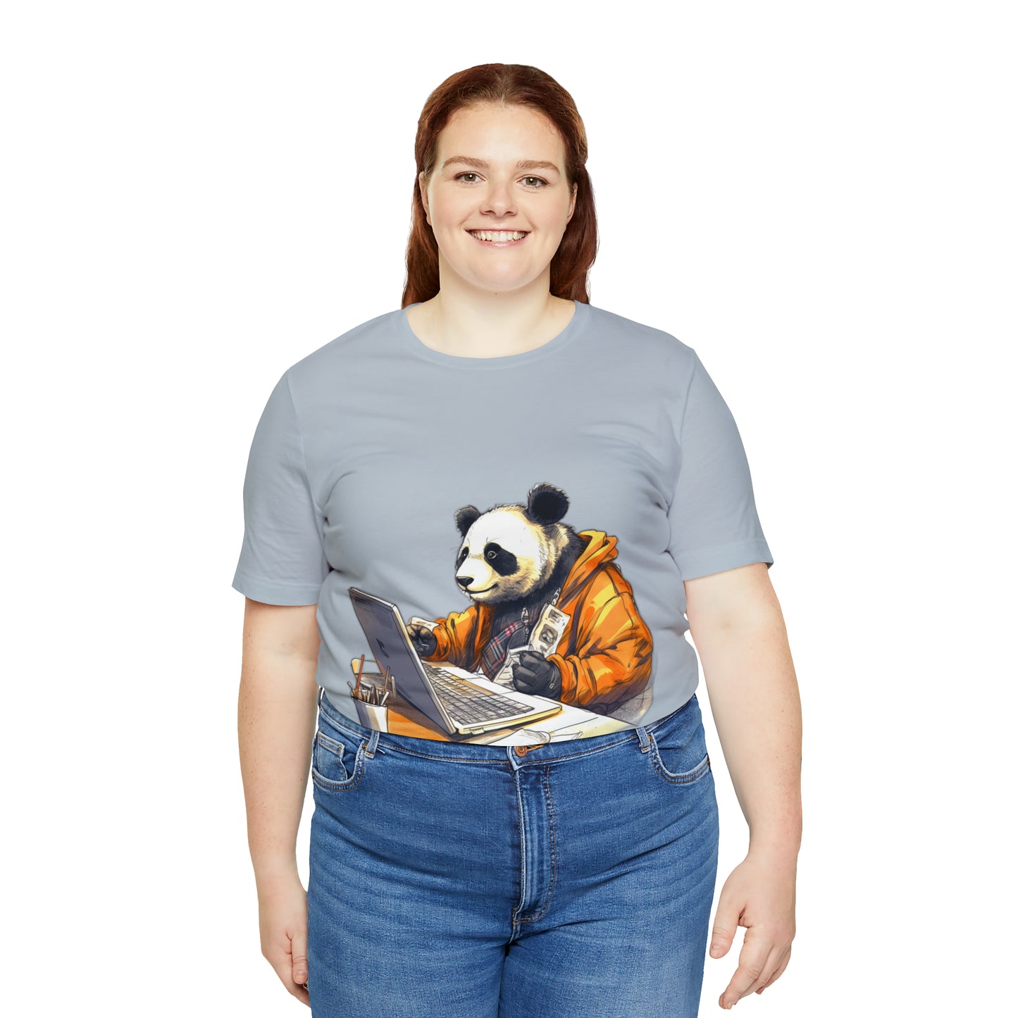 "Tech-Savvy Panda" Unisex Jersey Short Sleeve Tee