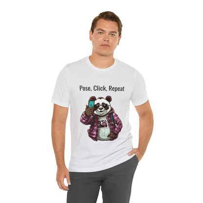 "Cool Panda Selfie" Unisex Jersey Short Sleeve Tee