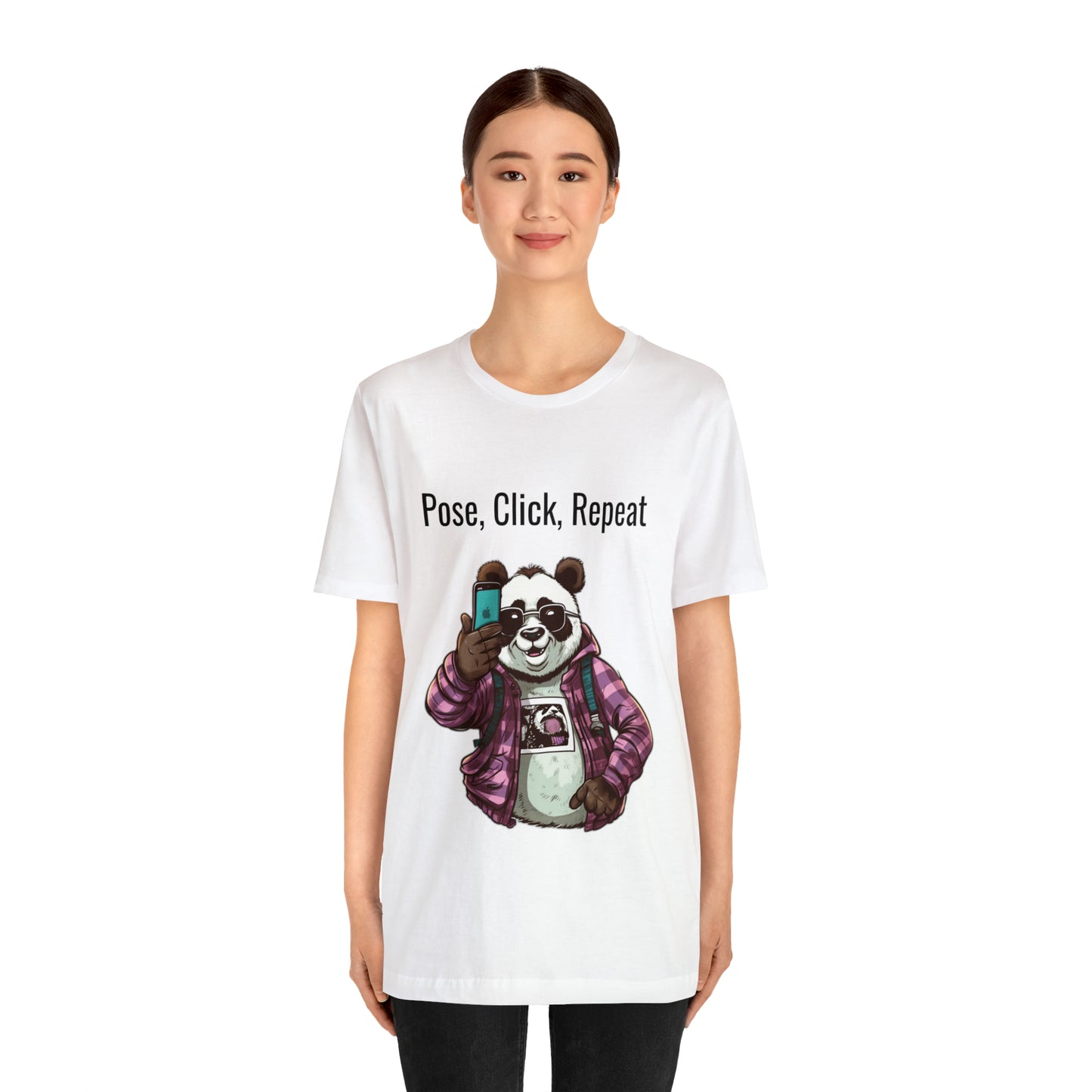 "Cool Panda Selfie" Unisex Jersey Short Sleeve Tee