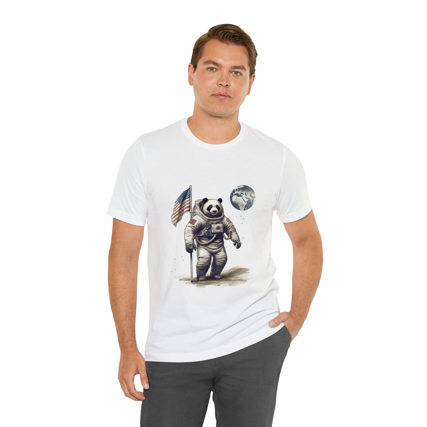 "Pandastronaut" Unisex Jersey Short Sleeve Tee