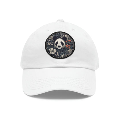 Floral Panda Hat with Leather Patch