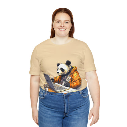 "Tech-Savvy Panda" Unisex Jersey Short Sleeve Tee