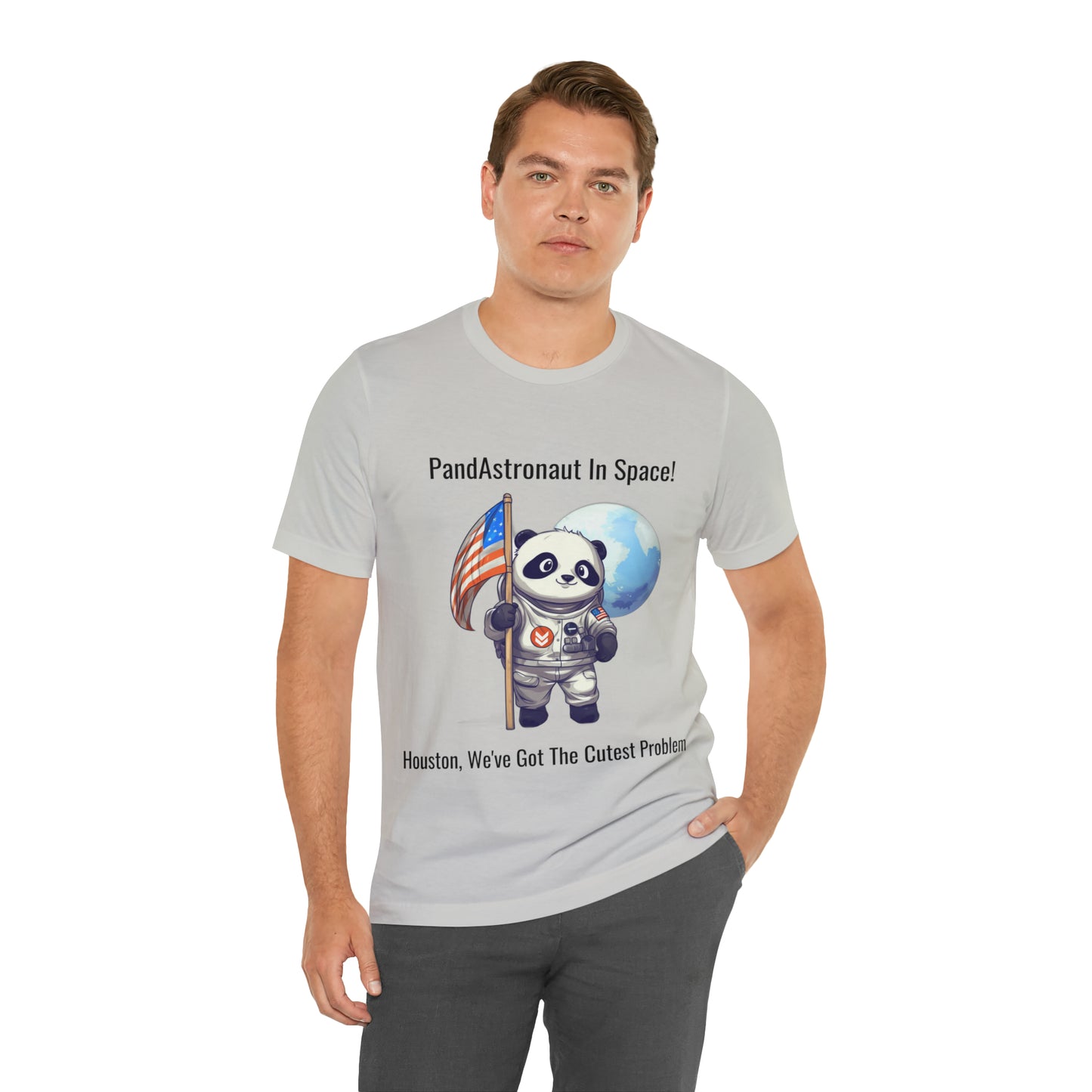 "Panda in Space" Unisex Jersey Short Sleeve Tee