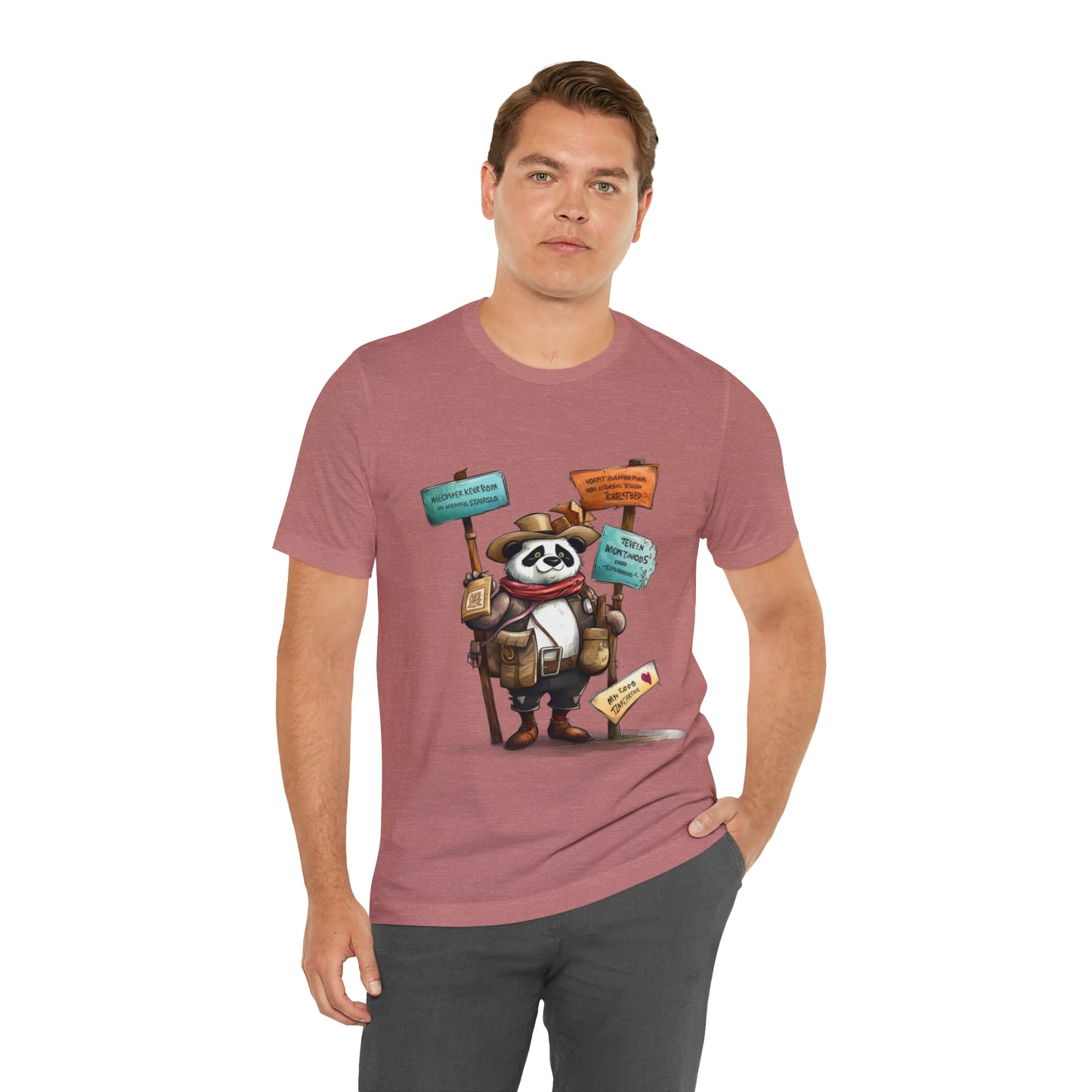 "Wanderlust Panda" Unisex Jersey Short Sleeve Tee