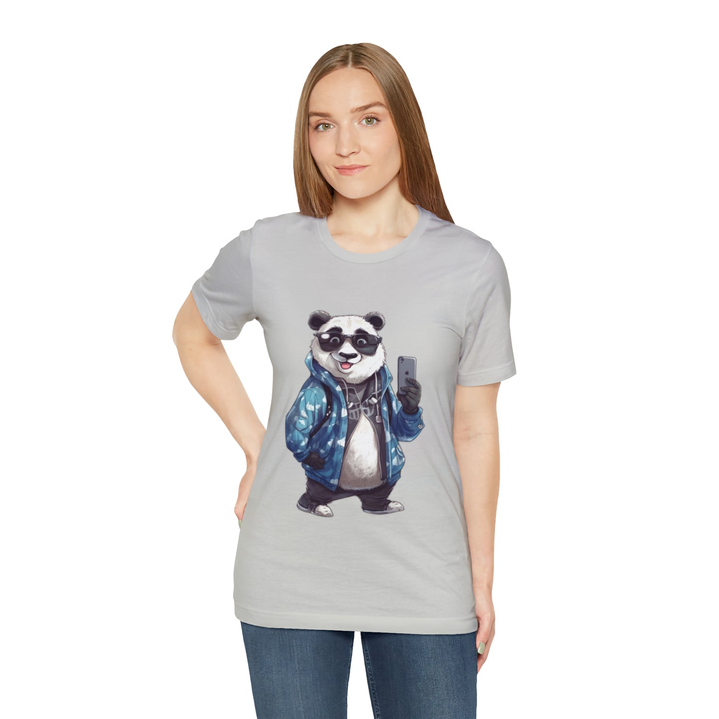 "Trendy Panda Selfie" Unisex Jersey Short Sleeve Tee