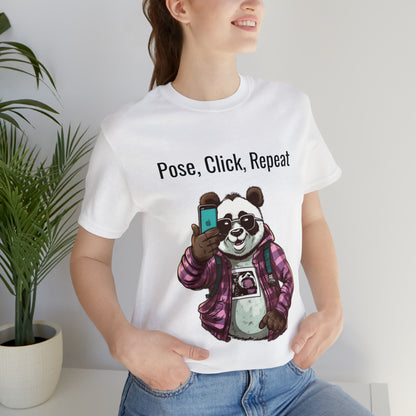 "Cool Panda Selfie" Unisex Jersey Short Sleeve Tee