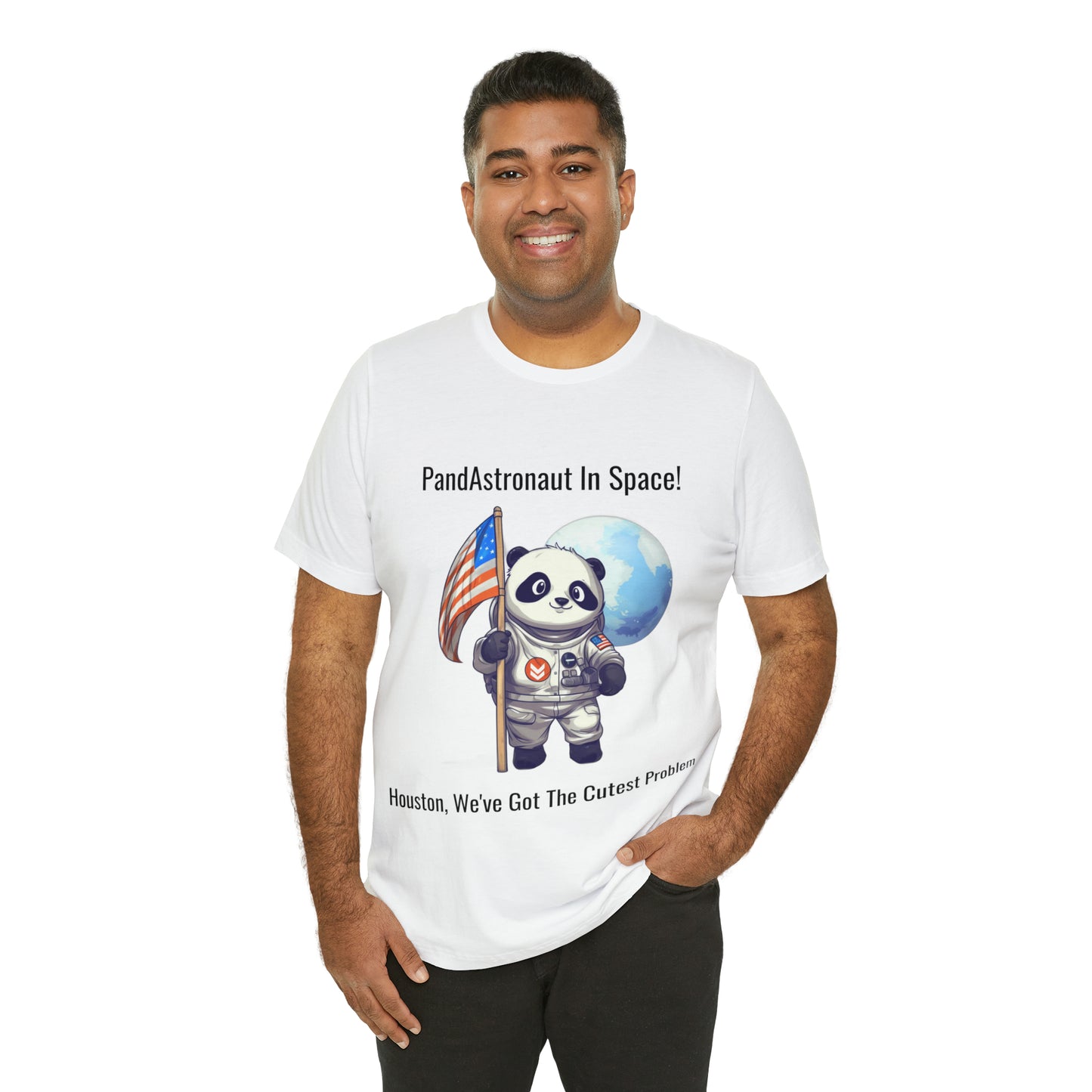 "Panda in Space" Unisex Jersey Short Sleeve Tee