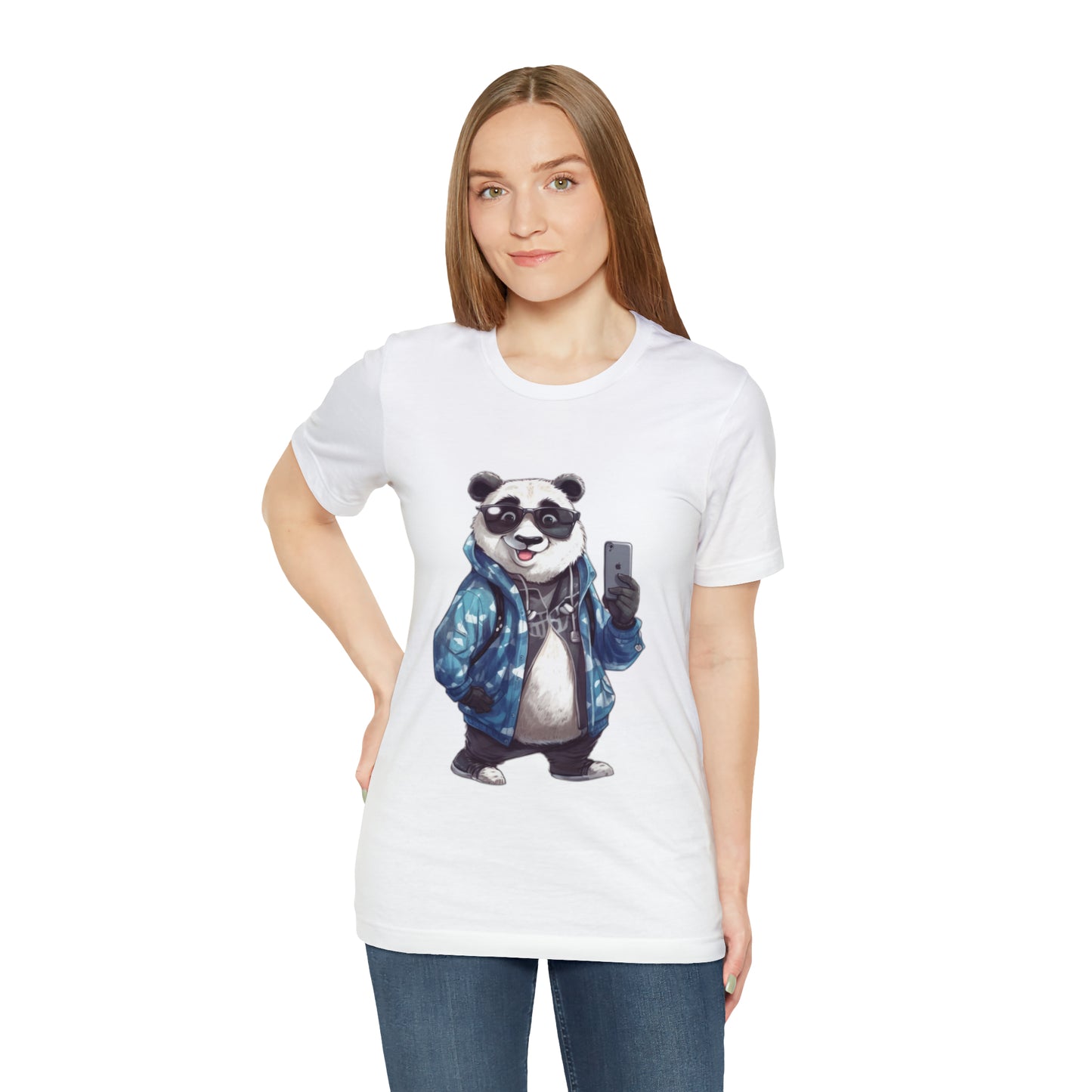 "Trendy Panda Selfie" Unisex Jersey Short Sleeve Tee