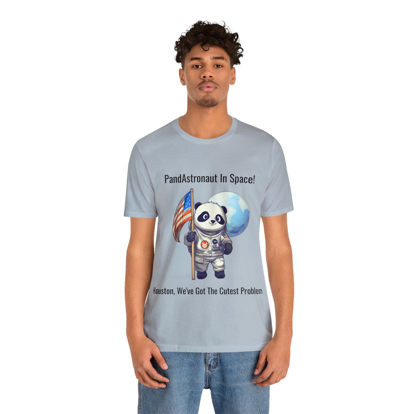 "Panda in Space" Unisex Jersey Short Sleeve Tee