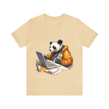 "Tech-Savvy Panda" Unisex Jersey Short Sleeve Tee