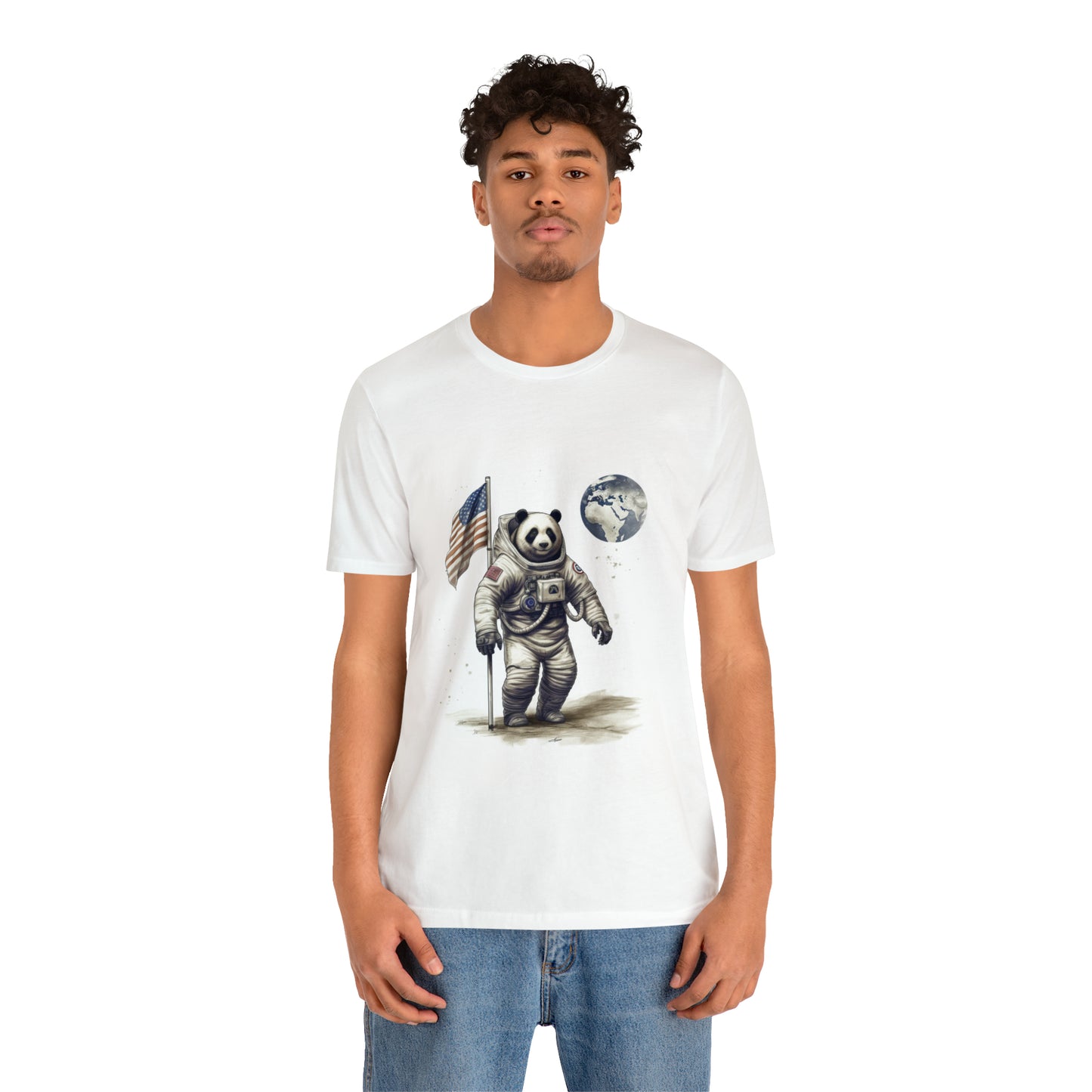 "Pandastronaut" Unisex Jersey Short Sleeve Tee