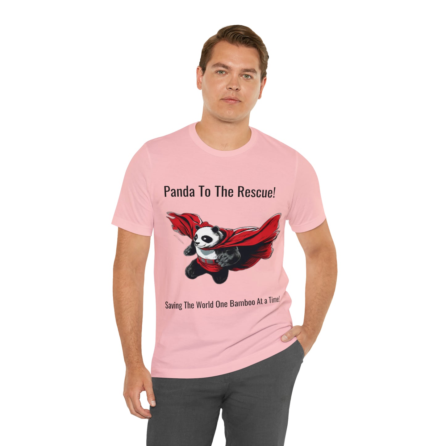 "Superhero Flying Panda" Unisex Jersey Short Sleeve Tee