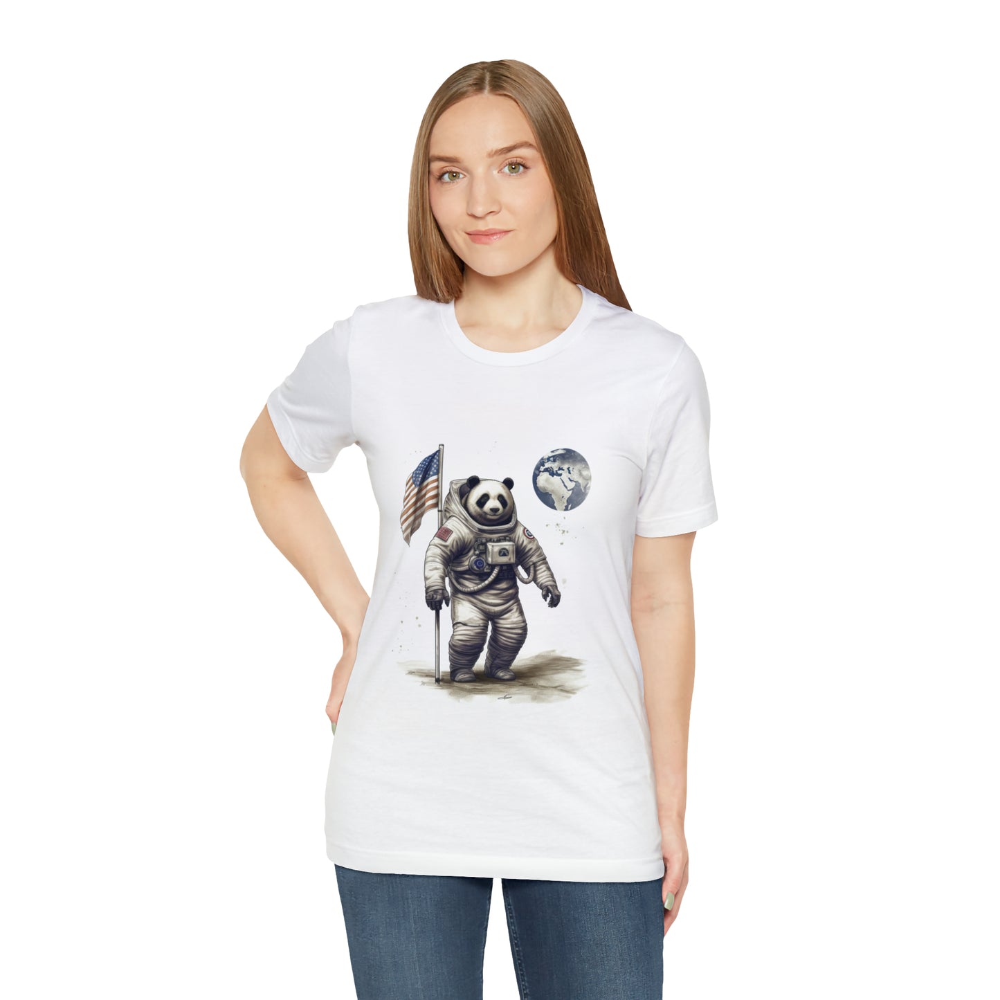 "Pandastronaut" Unisex Jersey Short Sleeve Tee