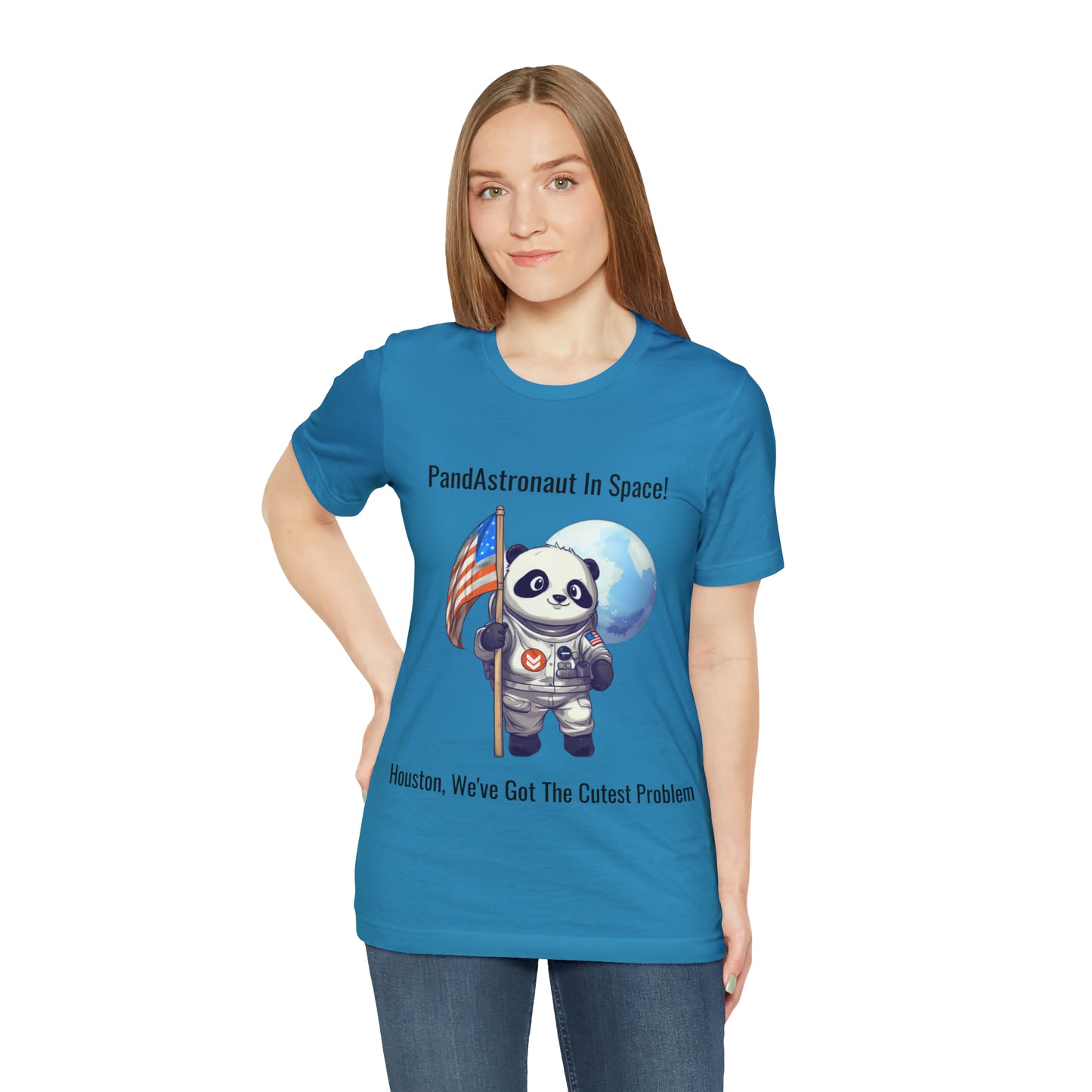 "Panda in Space" Unisex Jersey Short Sleeve Tee