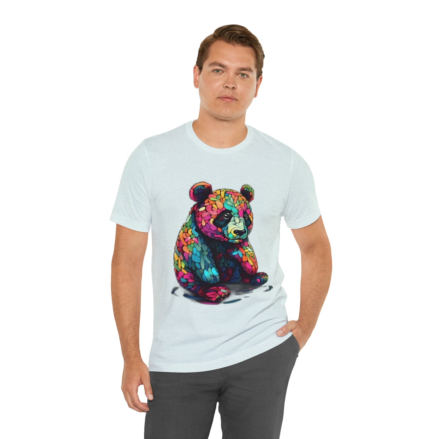 Geometric Colorful Panda Tee - Unisex Jersey Short Sleeve