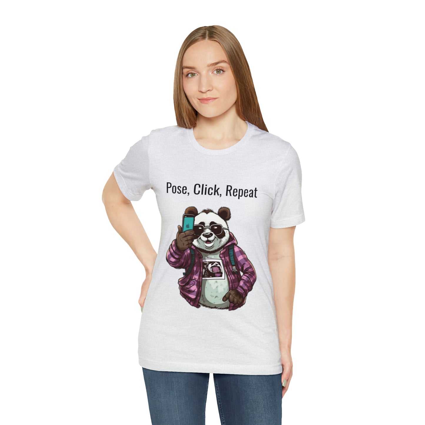 "Cool Panda Selfie" Unisex Jersey Short Sleeve Tee