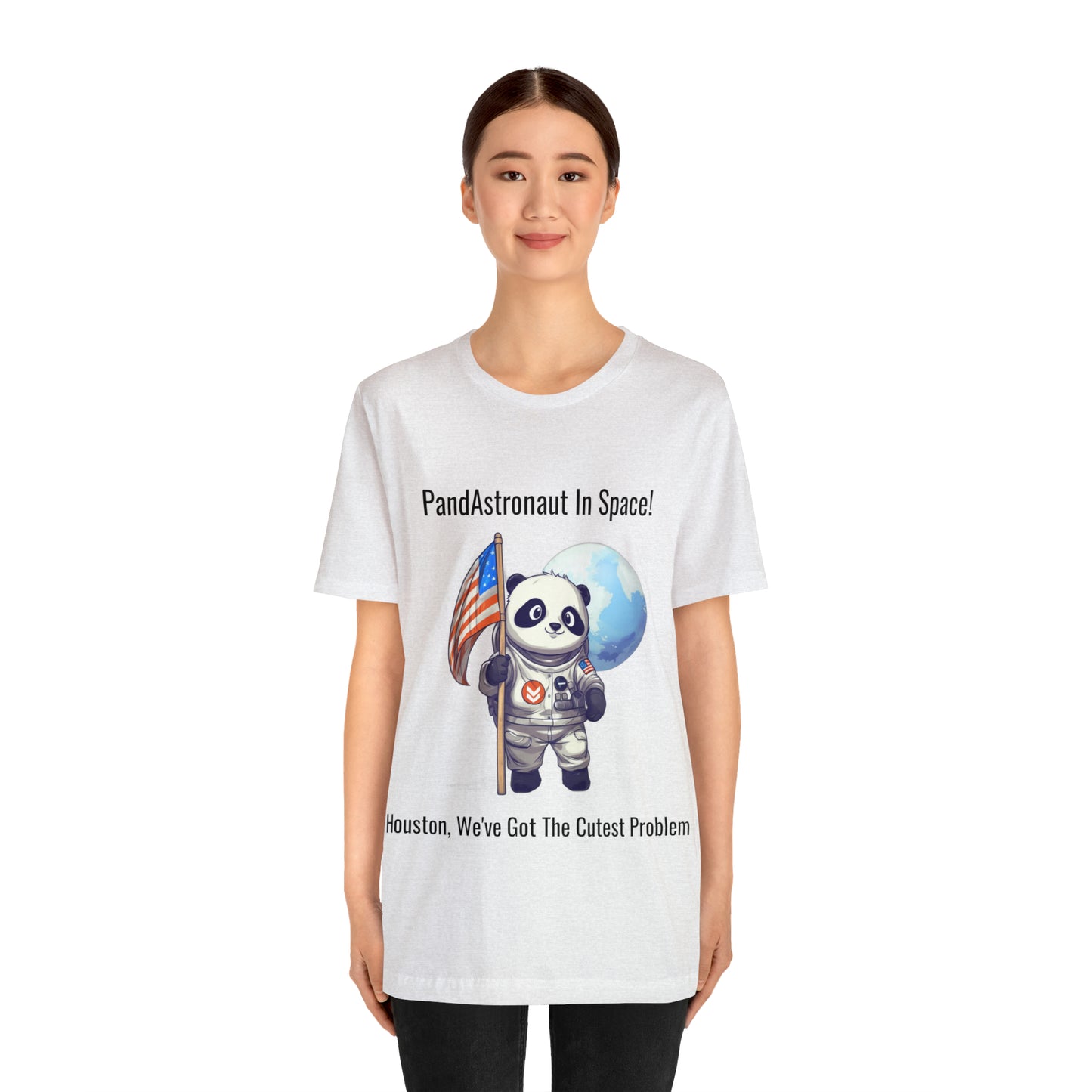 "Panda in Space" Unisex Jersey Short Sleeve Tee