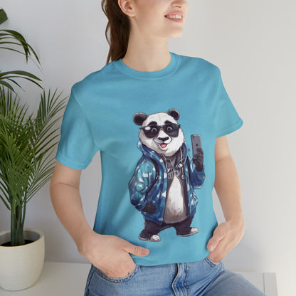 "Trendy Panda Selfie" Unisex Jersey Short Sleeve Tee