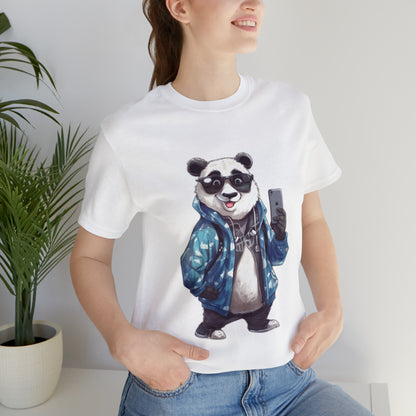 "Trendy Panda Selfie" Unisex Jersey Short Sleeve Tee