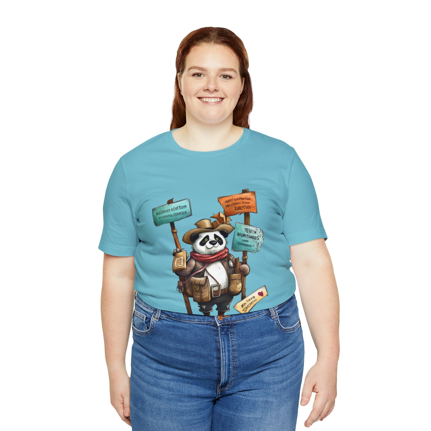 "Wanderlust Panda" Unisex Jersey Short Sleeve Tee