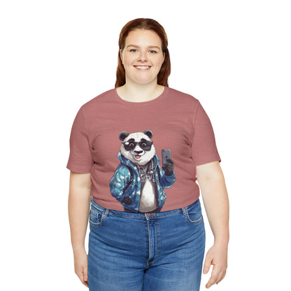 "Trendy Panda Selfie" Unisex Jersey Short Sleeve Tee