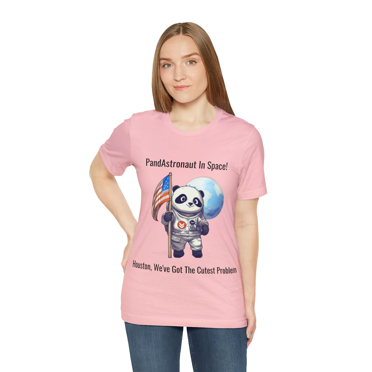 "Panda in Space" Unisex Jersey Short Sleeve Tee