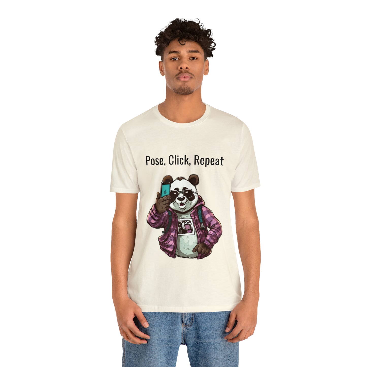 "Cool Panda Selfie" Unisex Jersey Short Sleeve Tee