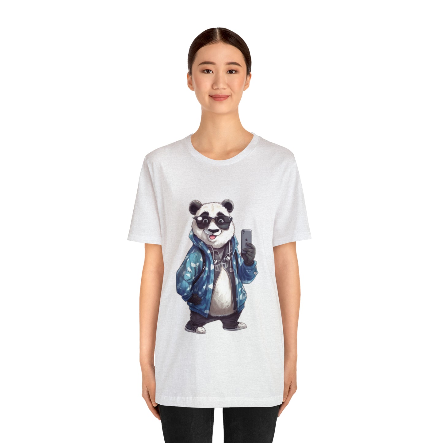 "Trendy Panda Selfie" Unisex Jersey Short Sleeve Tee